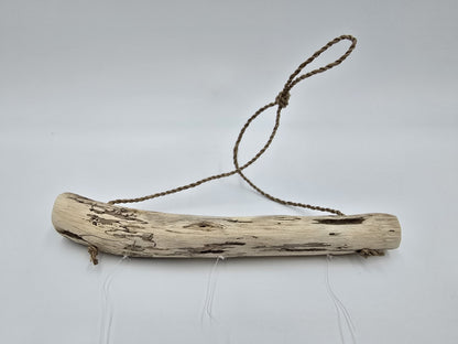 Wind chime driftwood glass 54x20x2.5cm blue white sound chime mobile light chime