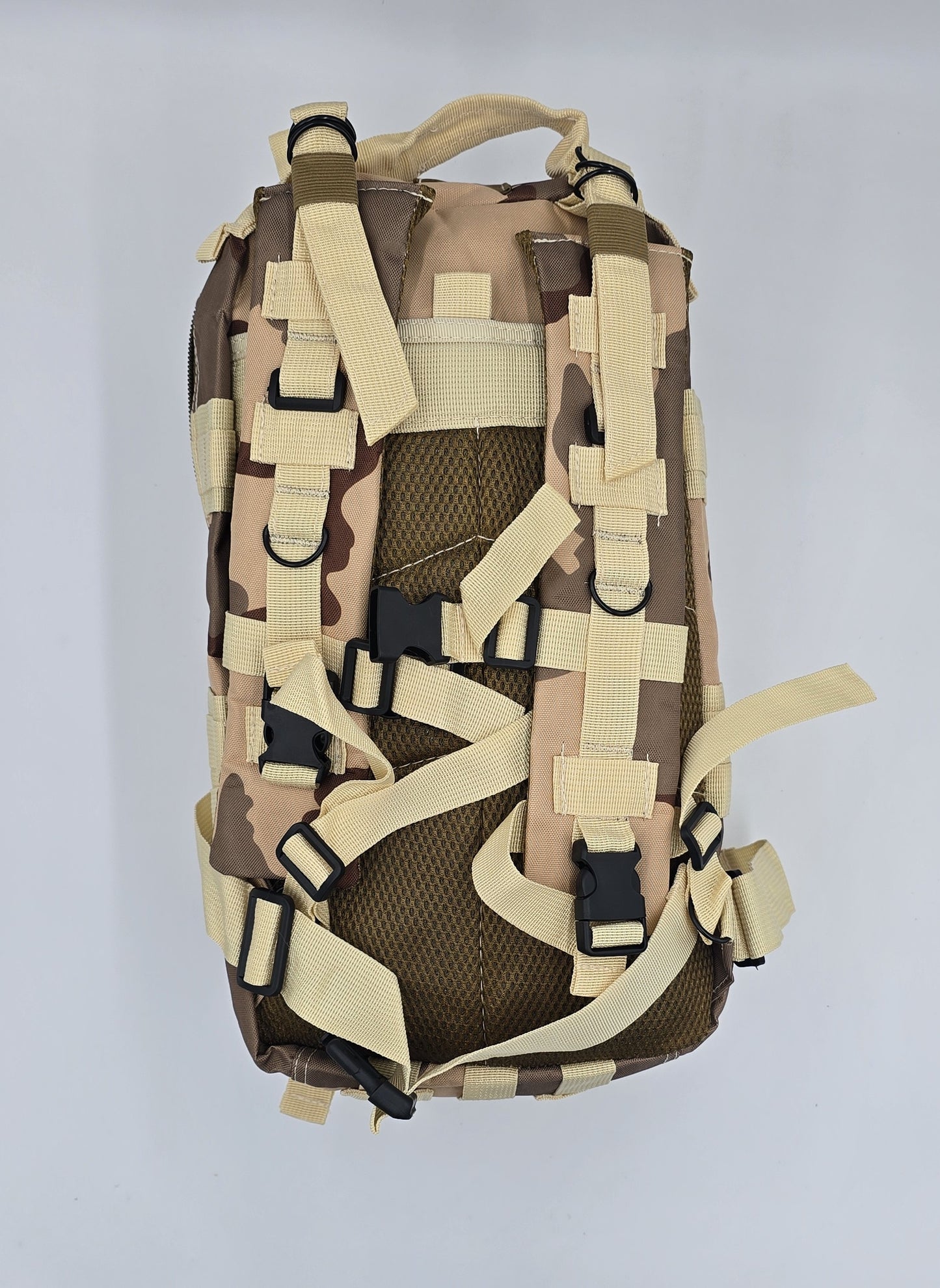 Army-style backpack, 20 liters, camouflage, German Army style, water-repellent, olive green camouflage pattern