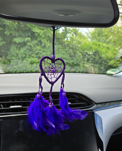 Dreamcatcher Bali 20x7x0.5cm Dreamcatcher purple turquoise pink rearview mirror pendant