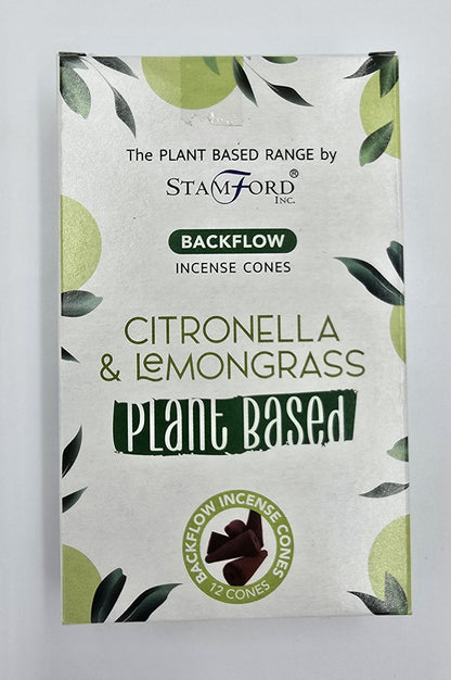 12 x pflanzliche Rückfluss-Räucherkegel Citronella Zitronengras Duft Yoga Meditation