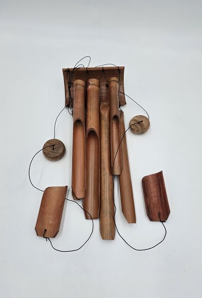 Bamboo Wind Chime 6 Tubes 93x14x8.5 cm Brown Sound Chime Wind Organ Wooden Wind Chime