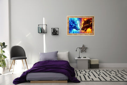 DIY Diamond Painting 5D Diamond Painting Wolf Flames 30x40 cm Painting Wall Decoration Painting Leisure Fun Adults Teenagers