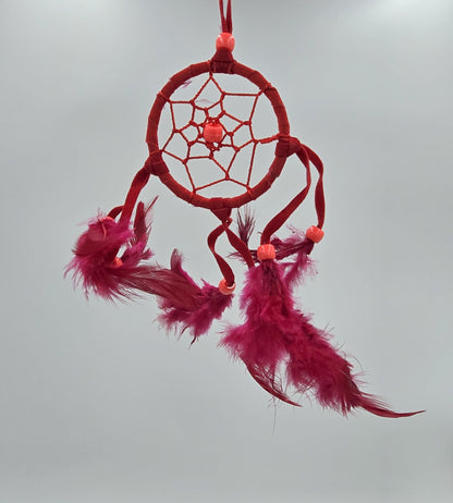 Dreamcatcher Bali 20x6x0.5 cm Dreamcatcher Round red white black small rearview mirror pendant