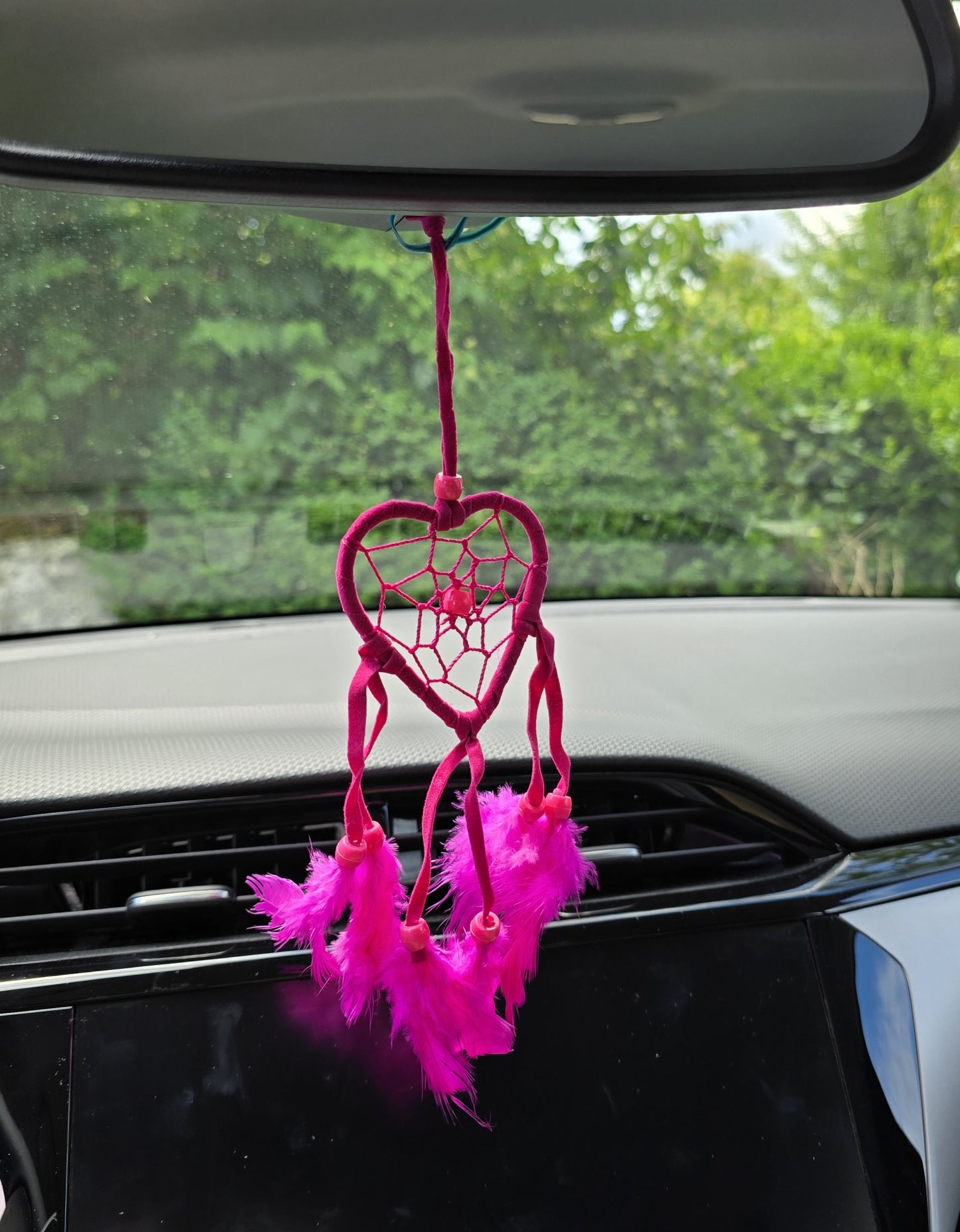 Traumfänger Bali 20x7x0,5cm Dreamcatcher lila türkis pink Rückspiegelanhänger