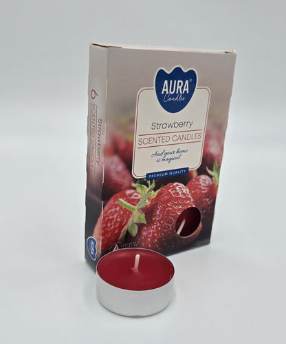 Duft-Teelichter Set verschiedene Düfte 4x6 Stück Erdbeer Vanille Zimt Waldbeere TL4