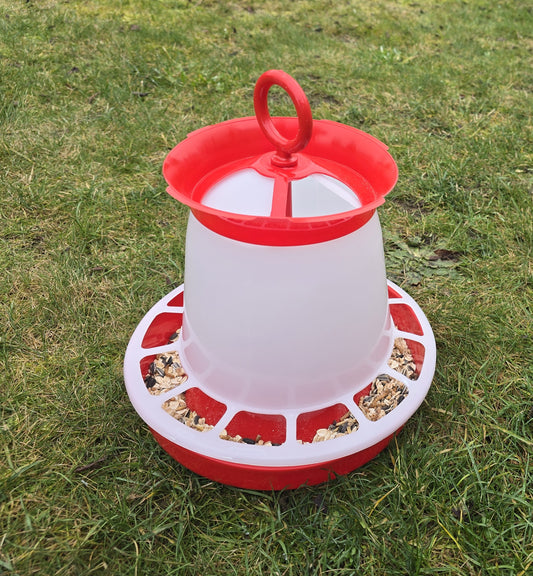 Küken-Futterautomat – Einfach zu Befüllen & Reinigen Ø 27×30 cm Geflügel Huhn