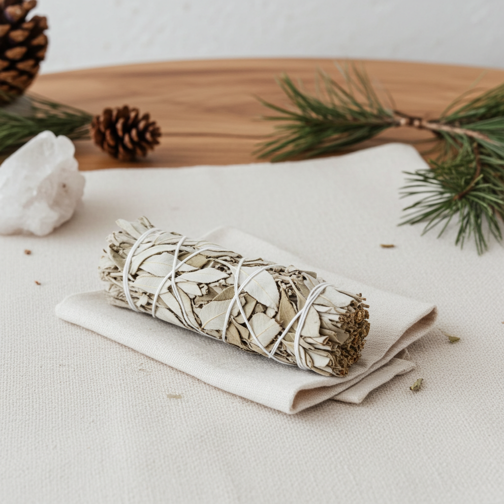 Räucherwerk Weißer Salbei 10 cm Bündel Smudge Stick Meditation Yoga Indianersalbei