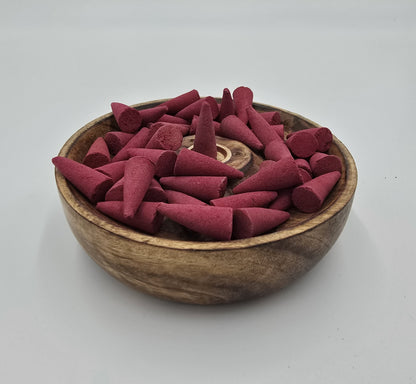 50 x Incense cones with apple-cinnamon scent, aromatic, red, Christmas