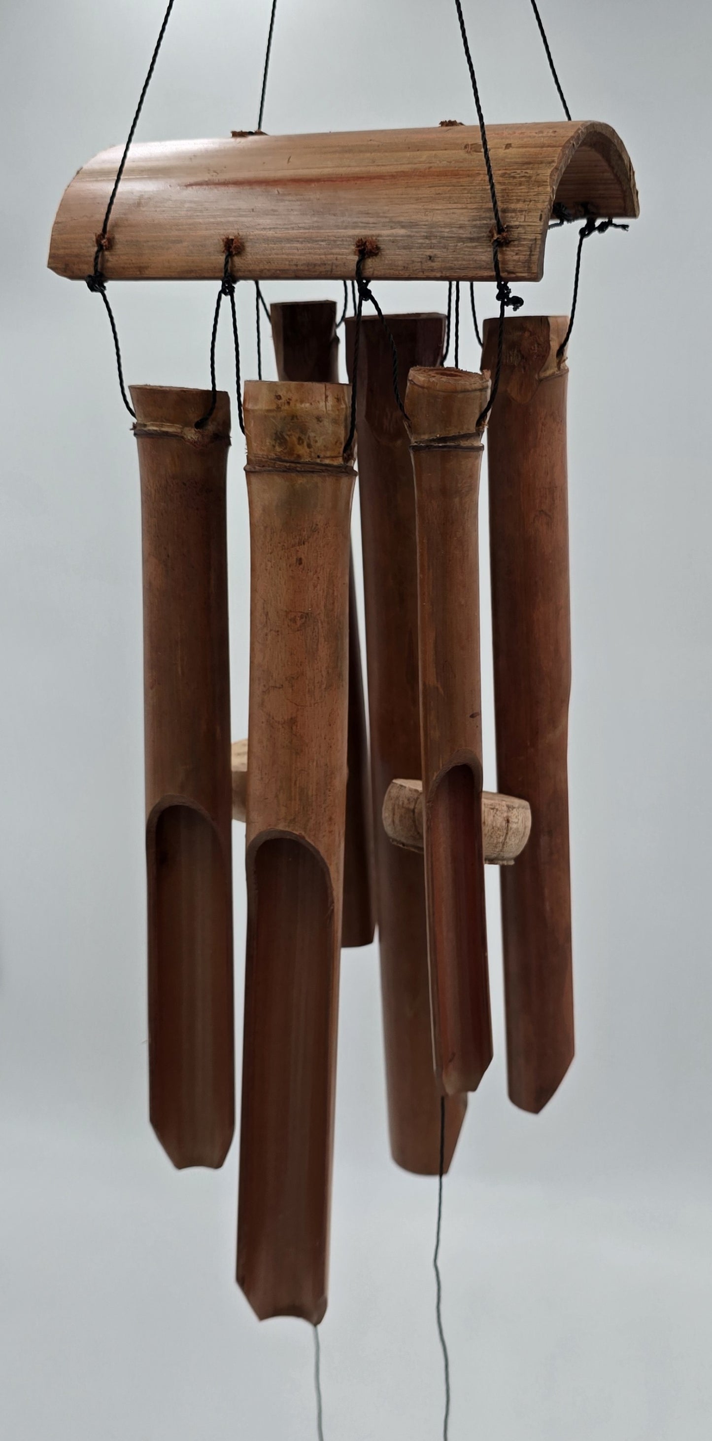 Bambus Windspiel 6 Röhren 93x14x8,5 cm braun Klangspiel Windorgel Holzwindspiel