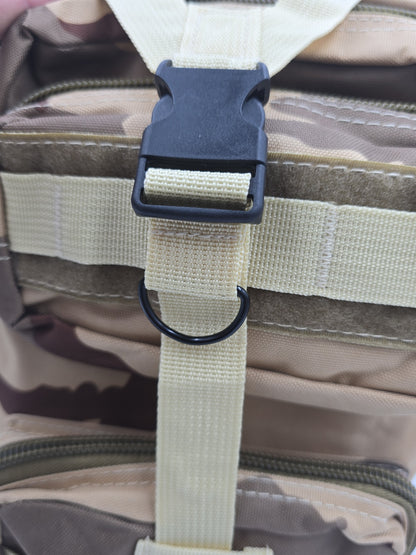 Army-style backpack, 20 liters, camouflage, German Army style, water-repellent, olive green camouflage pattern