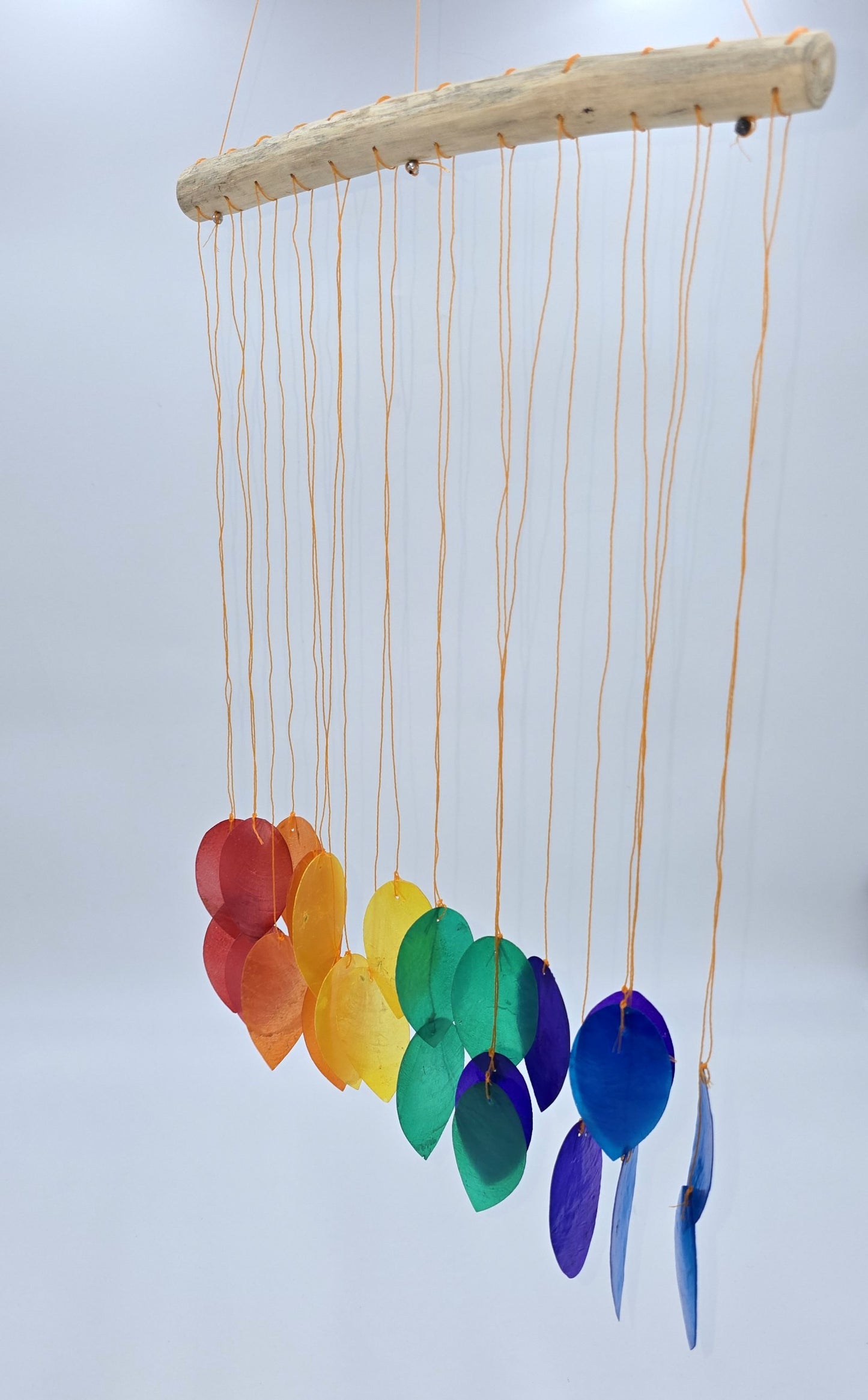 Windspiel Regenbogen Blatt Glas Treibholz Mobile Gartendeko Balkon Hängedeko