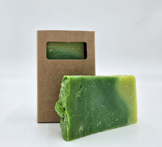 Aloe-Vera Olivenölseife 100 Gramm Stück Grün 9x5x2,5 cm Feste Handseife