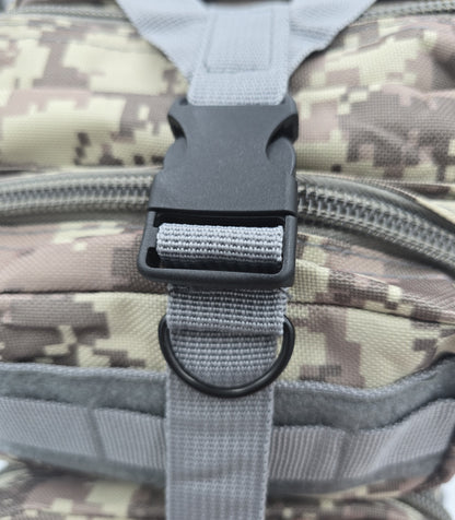 Army-style backpack, 20 liters, camouflage, German Army style, water-repellent, olive green camouflage pattern