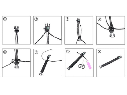 Fire starter set, fire steel 7 cm magnesium, survival, outdoor, bushcraft, camping, 4-piece.
