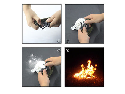 Fire starter set, fire steel 7 cm magnesium, survival, outdoor, bushcraft, camping, 4-piece.