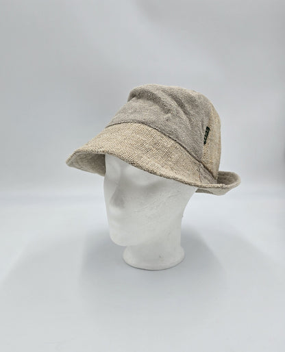 Geflickter Boho-Festivalhut Hanf Baumwolle Hellbraun Natur Nepal Unisex