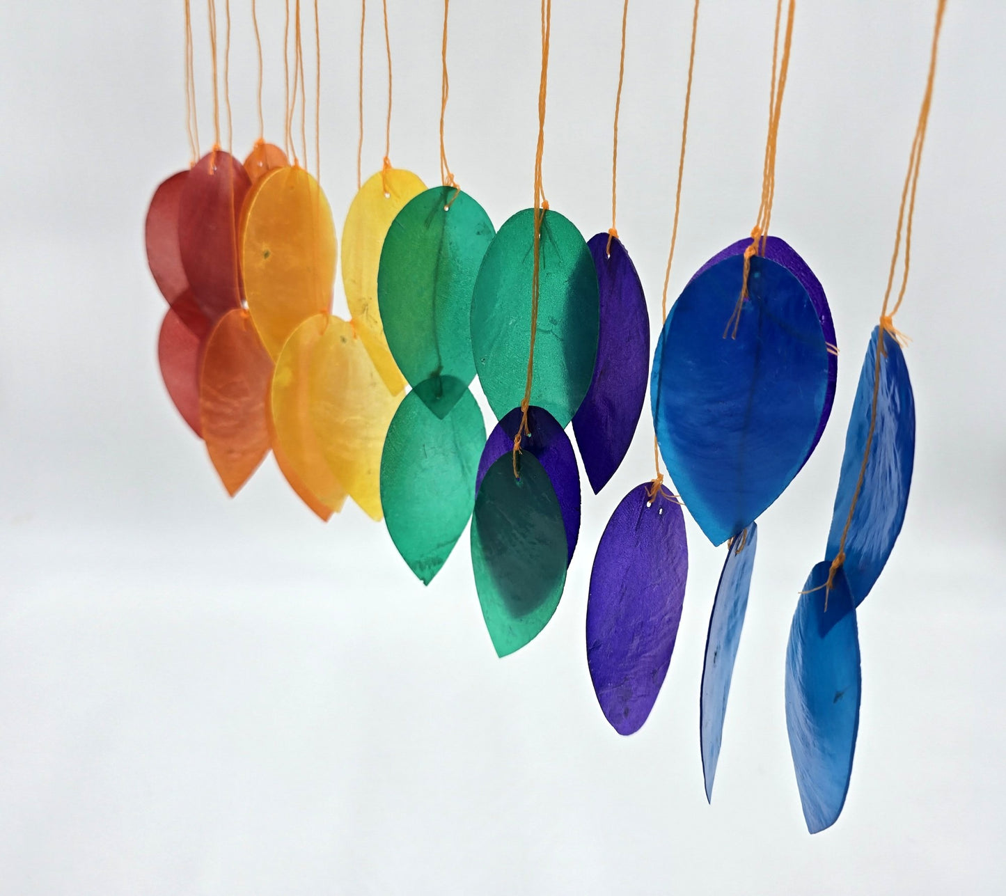 Windspiel Regenbogen Blatt Glas Treibholz Mobile Gartendeko Balkon Hängedeko