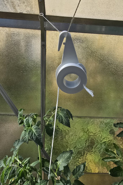 10 x Greenhouse Hanging Rollers, 8 Meters of Synthetic Yarn, Tomato Rollers, String Guide, Trellis Support