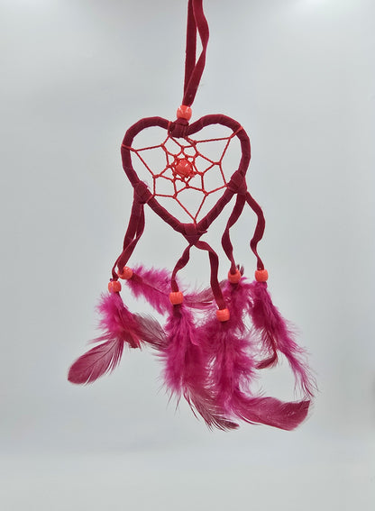 Dreamcatcher Bali 20x7x0.5 cm Dreamcatcher Heart red white black Rearview Mirror Pendant
