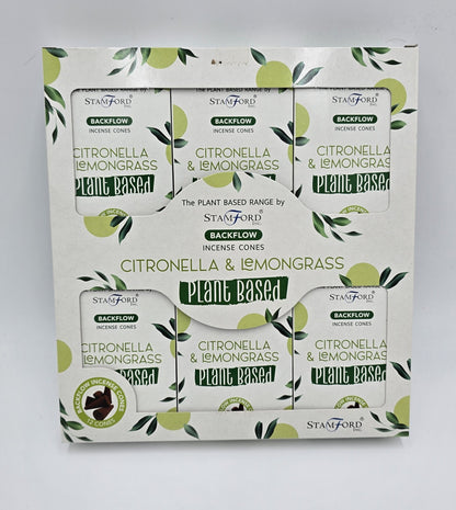 72x herbal backflow incense cones with citronella lemongrass scent for yoga and meditation