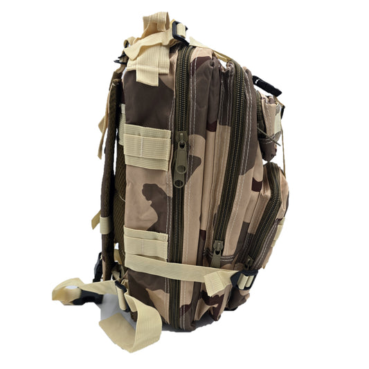 Army-style backpack, 20 liters, camouflage, German Army style, water-repellent, olive green camouflage pattern