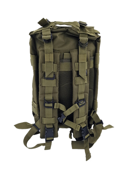Army-style backpack, 20 liters, camouflage, German Army style, water-repellent, olive green camouflage pattern