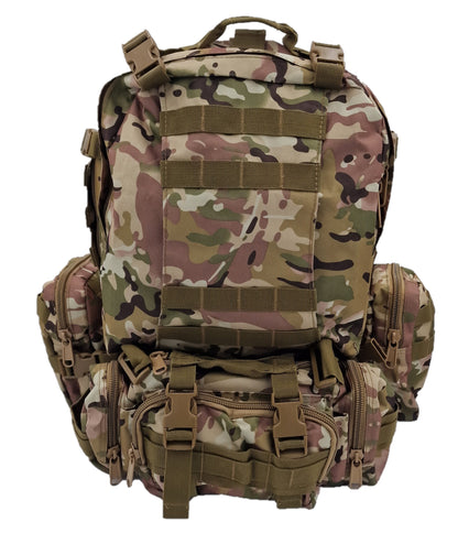 Army-style backpack, 45 liters, camouflage, German Army, water-repellent, desert camouflage, beige 