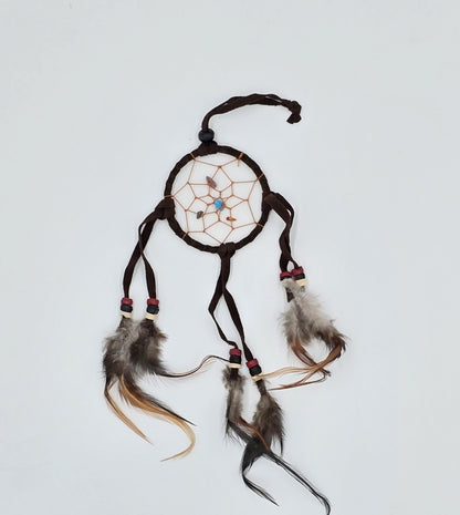 Dreamcatcher Bali 22x6x0.5 cm, round, brown, black, beige