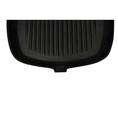Grillpfanne mit Holzgriff Gusseisen 20 x 20 cm Schwarz Bratpfanne