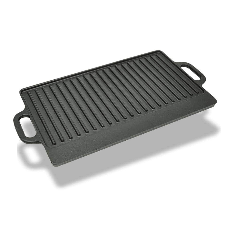Grillplatte Wendeplatte Gusseisen 50 x 23 cm Antihaftbeschichtet Langlebig