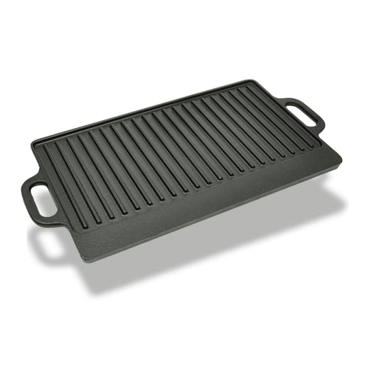 Grillplatte Wendeplatte Gusseisen 50 x 23 cm Antihaftbeschichtet Langlebig