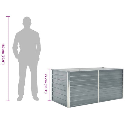 Hochbeet 160 x 80 x 77 cm Verzinkter Stahl Grau Gartenbeet Pflanzkübel