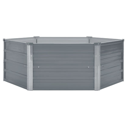 Raised garden bed, flower pot, vegetable garden, planter, 129 x 129 x 46 cm, galvanized steel, grey
