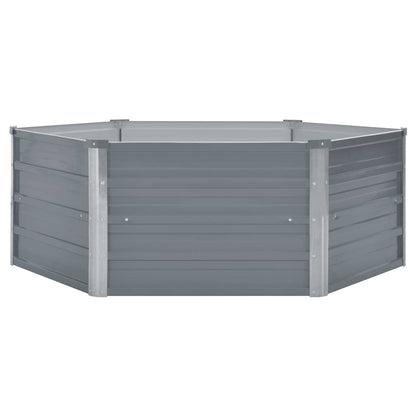 vidaXL Hochbeet 129 x 129 x 45 cm Verzinkter Stahl Grau
