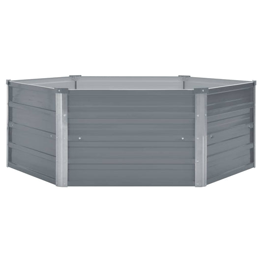 vidaXL Hochbeet 129 x 129 x 45 cm Verzinkter Stahl Grau