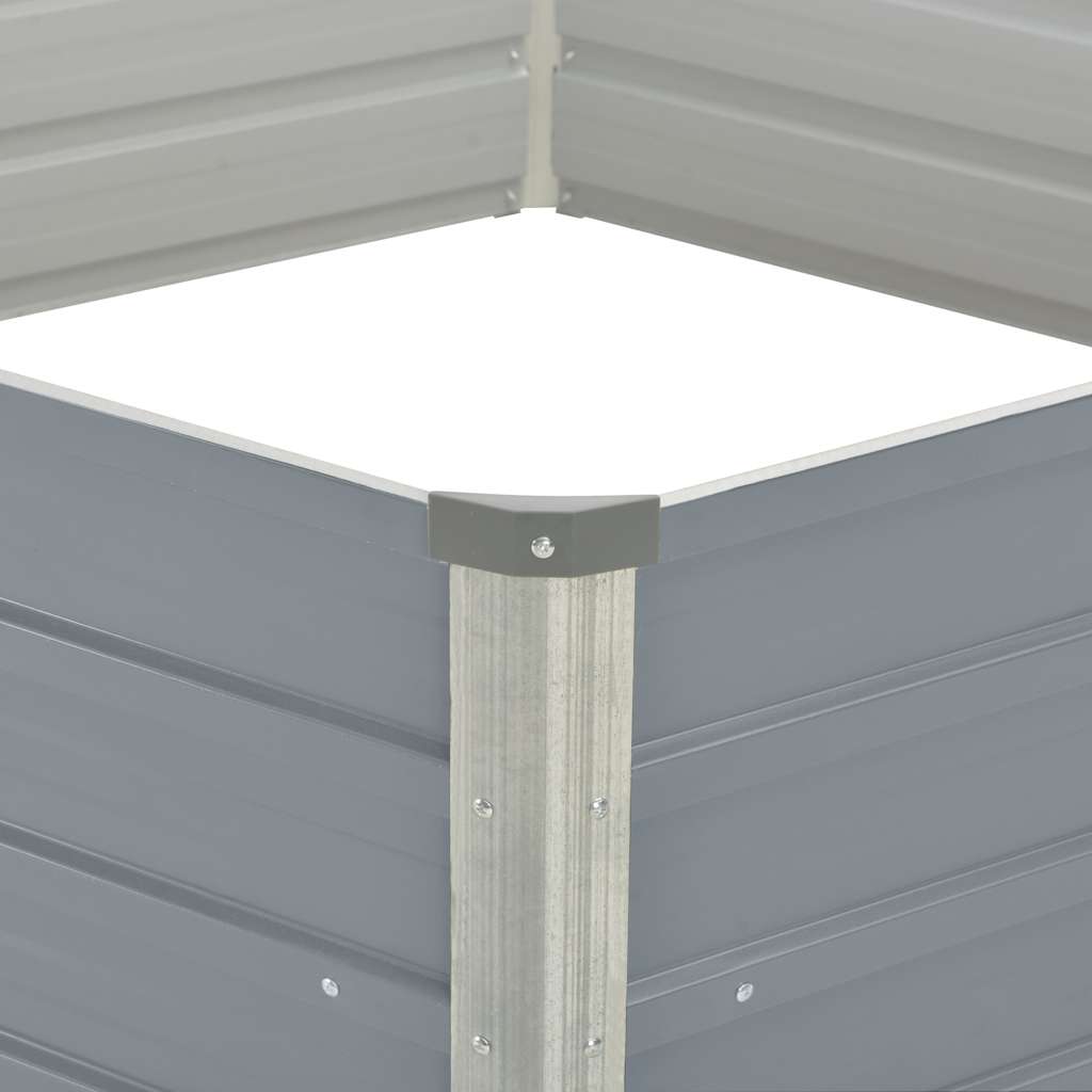vidaXL Hochbeet 129 x 129 x 45 cm Verzinkter Stahl Grau
