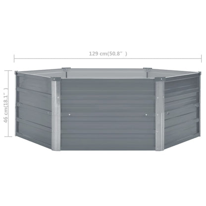 Raised garden bed, flower pot, vegetable garden, planter, 129 x 129 x 46 cm, galvanized steel, grey