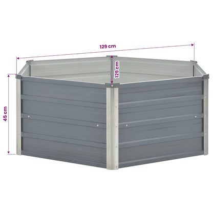 vidaXL Hochbeet 129 x 129 x 45 cm Verzinkter Stahl Grau
