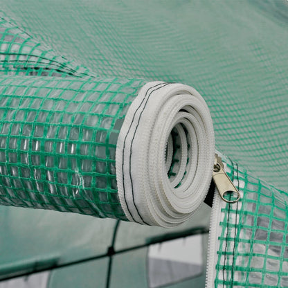 Folientunnel mobiles Gewächshaus Begehbar Stahlrahmen 18 m² Polytunnel