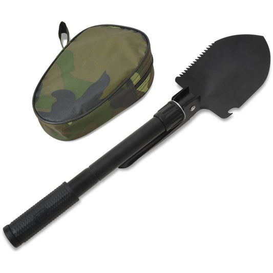 Armeespaten Klappspaten Karbonstahl Schwarz Survival Multitool Schwarz
