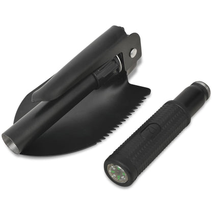 vidaXL Folding Spade Carbon Steel Black