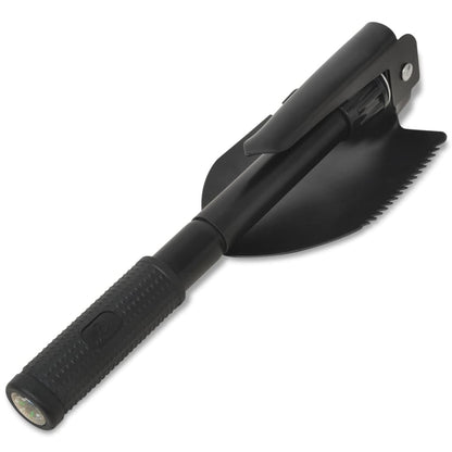 vidaXL Folding Spade Carbon Steel Black
