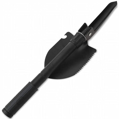 vidaXL Folding Spade Carbon Steel Black