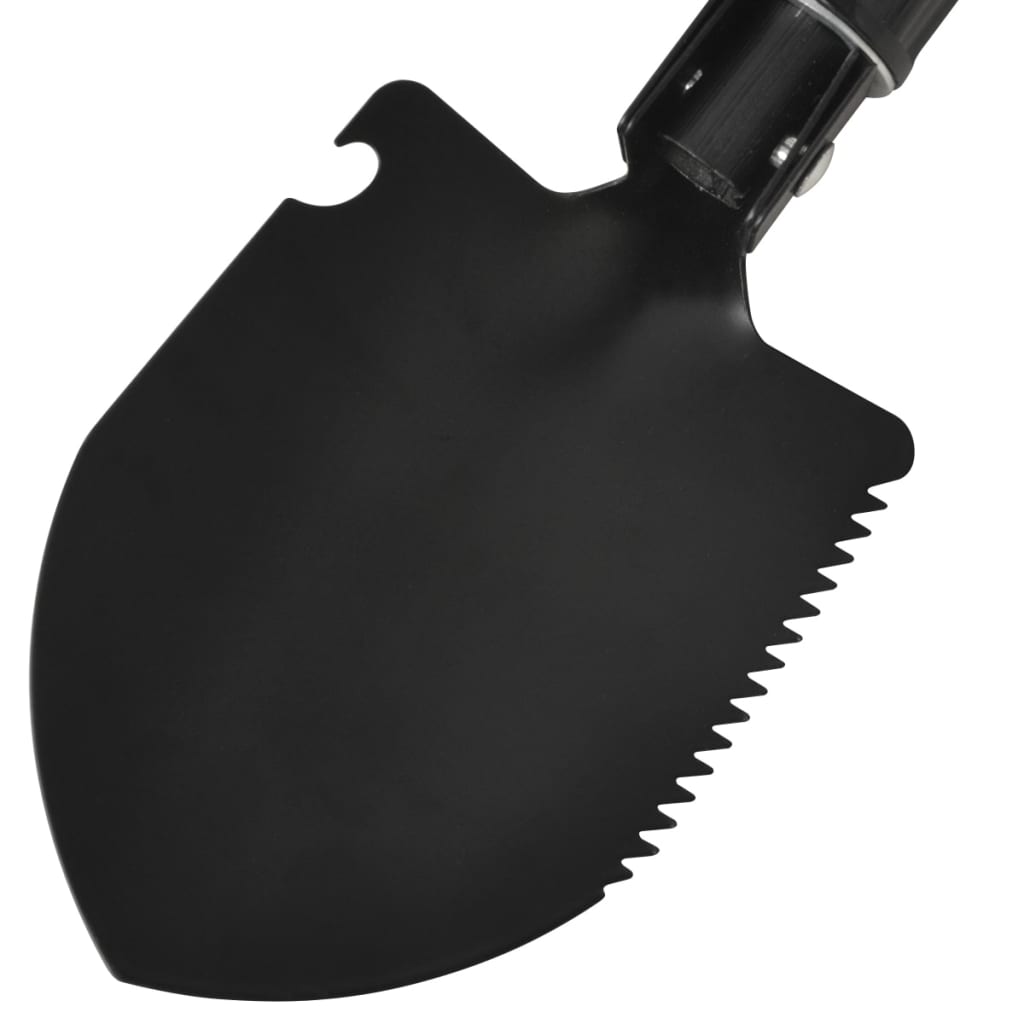 vidaXL Folding Spade Carbon Steel Black