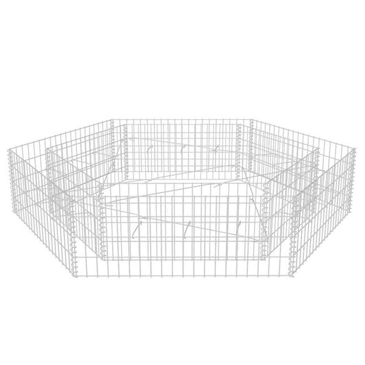 Gabionen Hochbeet Stahl 200x173x40 cm Sechseck Steinkorb Steinzaun