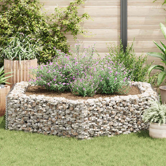 Gabionen Hochbeet Stahl 200x173x40 cm Sechseck Steinkorb Steinzaun