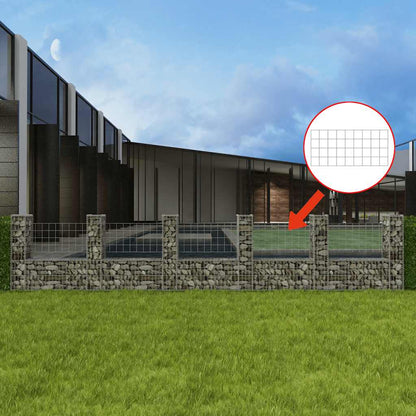 Gabionenzaun U-Form Stahl 570x20x100 cm Steinkorb Gabionenwand verzinkt Element