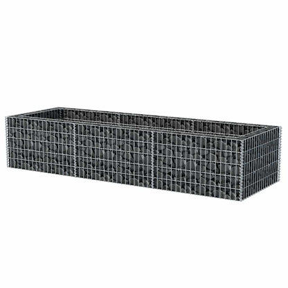 Gabion raised bed steel 270×90×50 cm stone basket planter flower bed