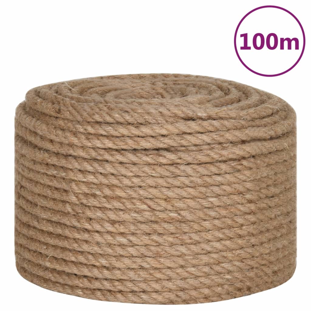 Seil 100% Jute 10 mm 100 Meter Natur Braun Juteseil vielseitig verwendbar Tau