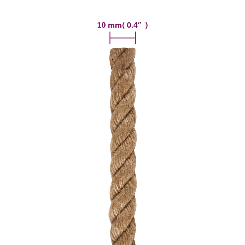 Seil 100% Jute 10 mm 100 Meter Natur Braun Juteseil vielseitig verwendbar Tau